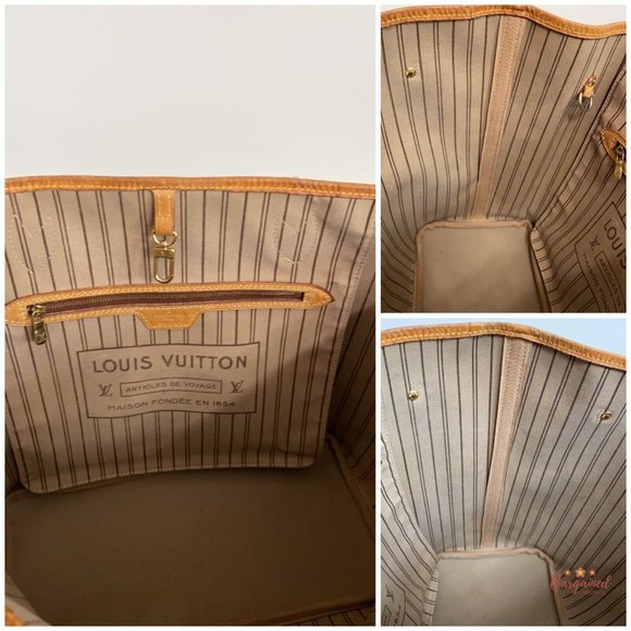 Authentic LOUIS VUITTON Brown Monogram Canvas Leather Neverfull MM Tote Bag - Picture 11 of 13